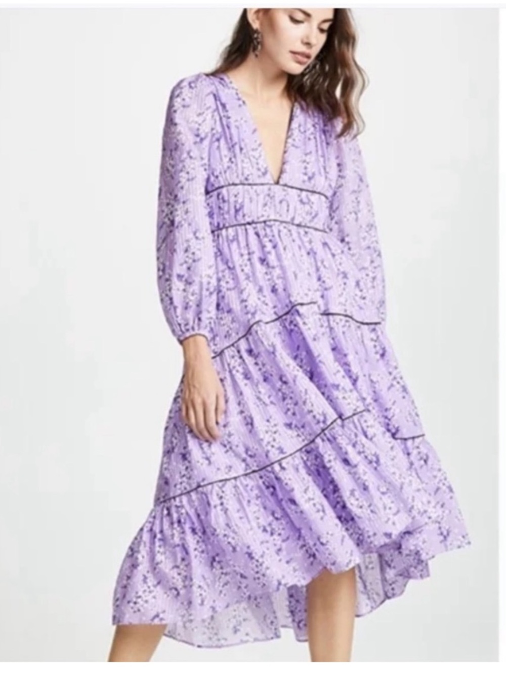 Ulla Johnson Lilac Joan Floral  Maxi Dress